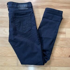 MEK Denim Jeans Womens 29 Reg Black Brighton Cigarette Fit Low Rise Y2K